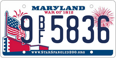 MD license plate 9BF5836