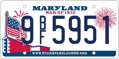 MD license plate 9BF5951