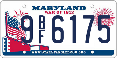 MD license plate 9BF6175