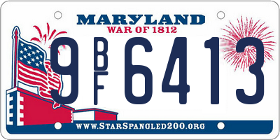 MD license plate 9BF6413