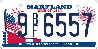 MD license plate 9BF6557