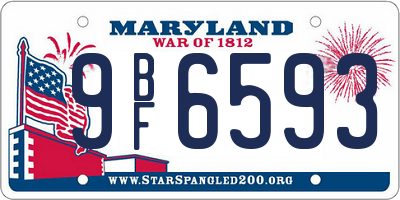 MD license plate 9BF6593