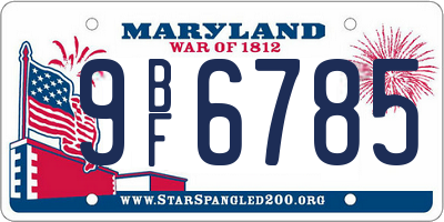 MD license plate 9BF6785