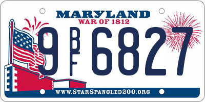MD license plate 9BF6827
