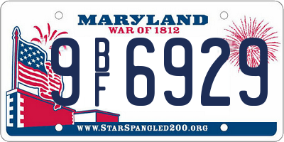 MD license plate 9BF6929