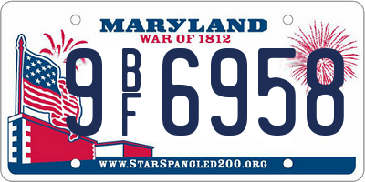 MD license plate 9BF6958