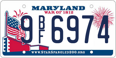 MD license plate 9BF6974