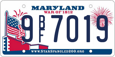 MD license plate 9BF7019