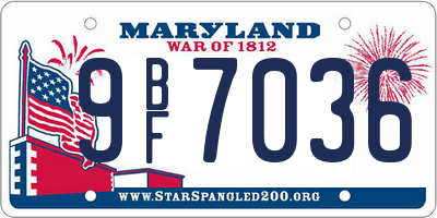 MD license plate 9BF7036