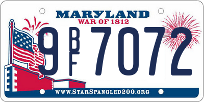 MD license plate 9BF7072