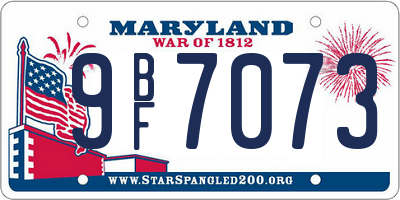 MD license plate 9BF7073