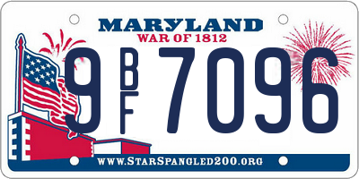 MD license plate 9BF7096
