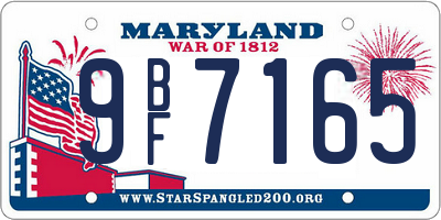 MD license plate 9BF7165