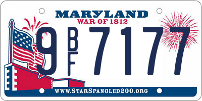 MD license plate 9BF7177