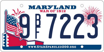 MD license plate 9BF7223
