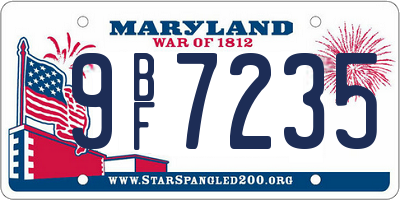 MD license plate 9BF7235