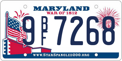 MD license plate 9BF7268