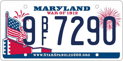 MD license plate 9BF7290