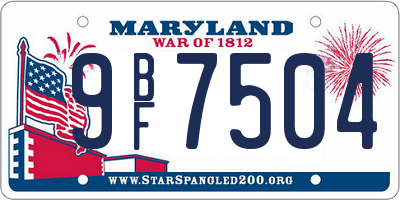 MD license plate 9BF7504
