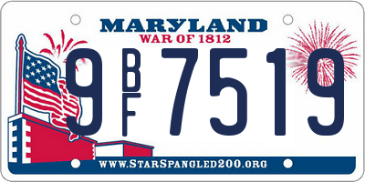 MD license plate 9BF7519