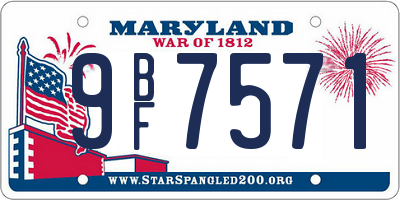 MD license plate 9BF7571