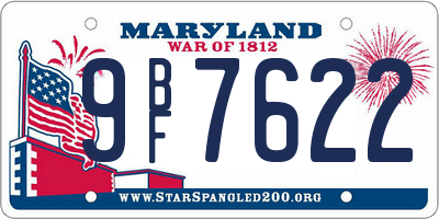 MD license plate 9BF7622