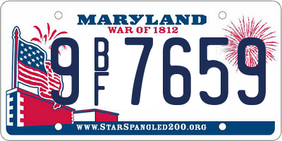 MD license plate 9BF7659