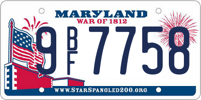 MD license plate 9BF7758