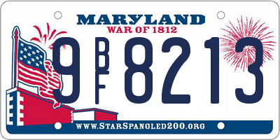 MD license plate 9BF8213