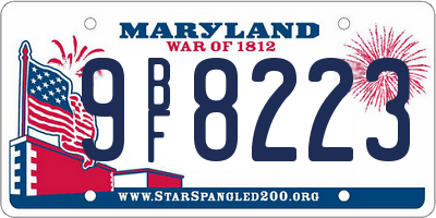 MD license plate 9BF8223