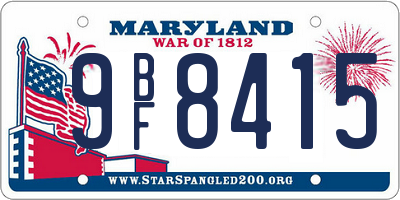 MD license plate 9BF8415
