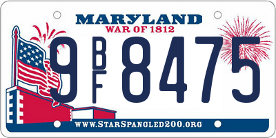 MD license plate 9BF8475