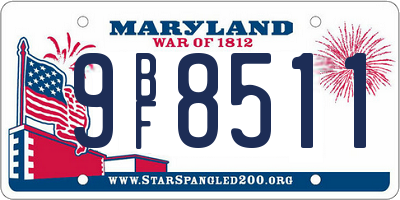 MD license plate 9BF8511