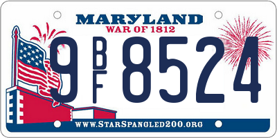 MD license plate 9BF8524
