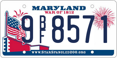 MD license plate 9BF8571