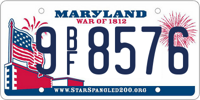 MD license plate 9BF8576