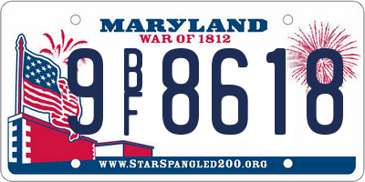 MD license plate 9BF8618