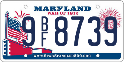 MD license plate 9BF8739