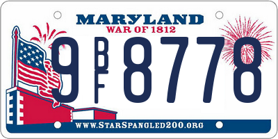 MD license plate 9BF8778