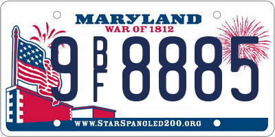 MD license plate 9BF8885