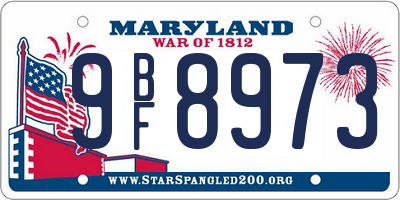 MD license plate 9BF8973