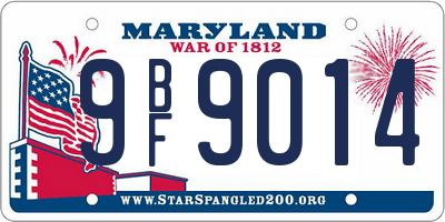 MD license plate 9BF9014