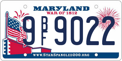 MD license plate 9BF9022