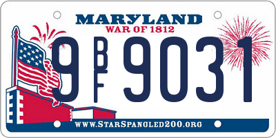 MD license plate 9BF9031