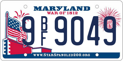 MD license plate 9BF9049