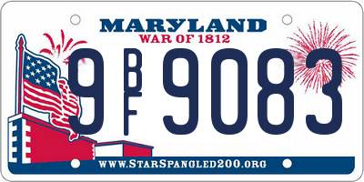 MD license plate 9BF9083