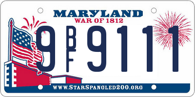 MD license plate 9BF9111