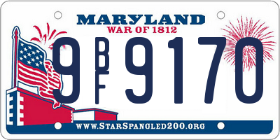 MD license plate 9BF9170
