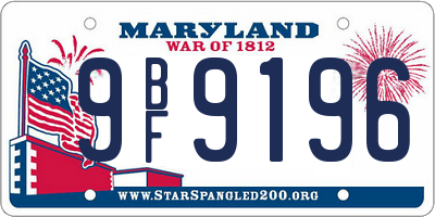 MD license plate 9BF9196