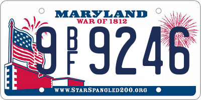 MD license plate 9BF9246